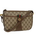 GUCCI GG Canvas Web Sherry Line Shoulder Bag Beige Green 39.02.032  48249