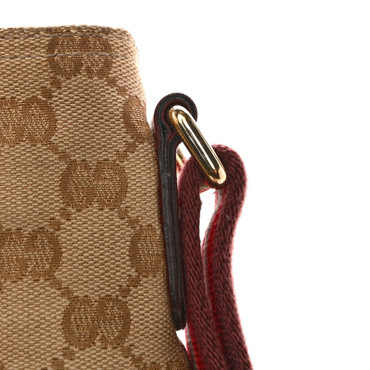 Gucci Monogram Web Small Flat Messenger Crossbody Pink Gold