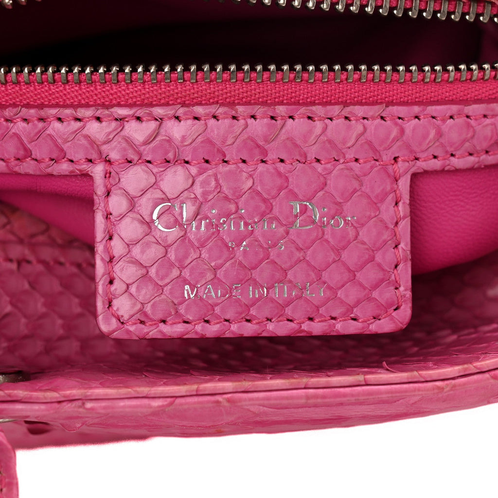 Christian Dior Snakeskin Medium Lady Dior Pink