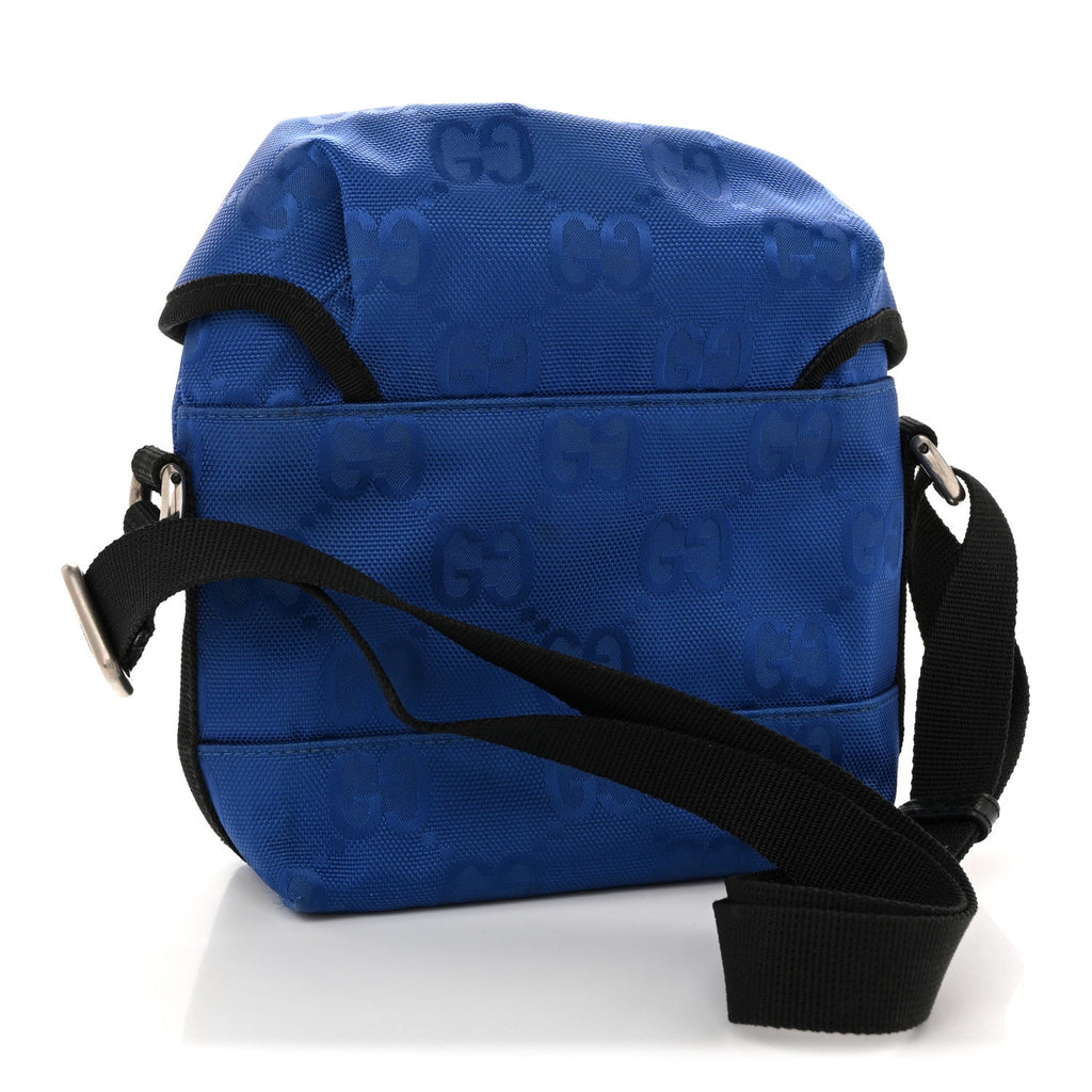 Gucci Econyl Nylon Monogram Off The Grid Messenger Bag Orient Blue Black
