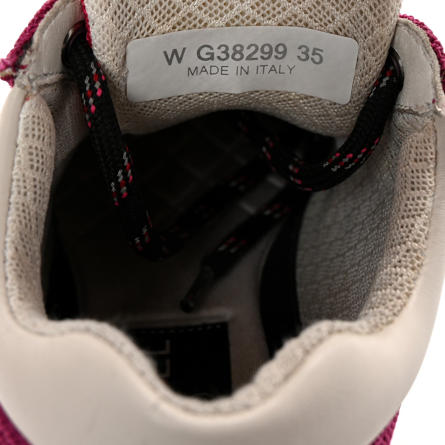 Mesh Suede Calfskin Womens CC Sneakers 35 Dark Pink Silver