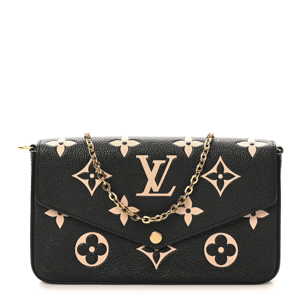 Louis Vuitton Empreinte Monogram Giant Felicie Pochette Black Beige