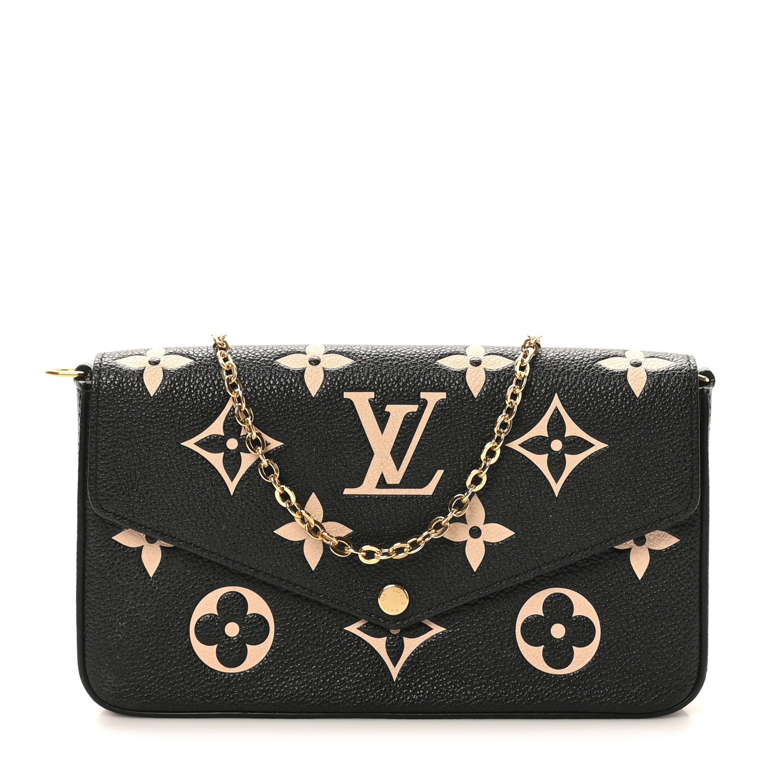 Louis Vuitton Empreinte Monogram Giant Felicie Pochette Black Beige