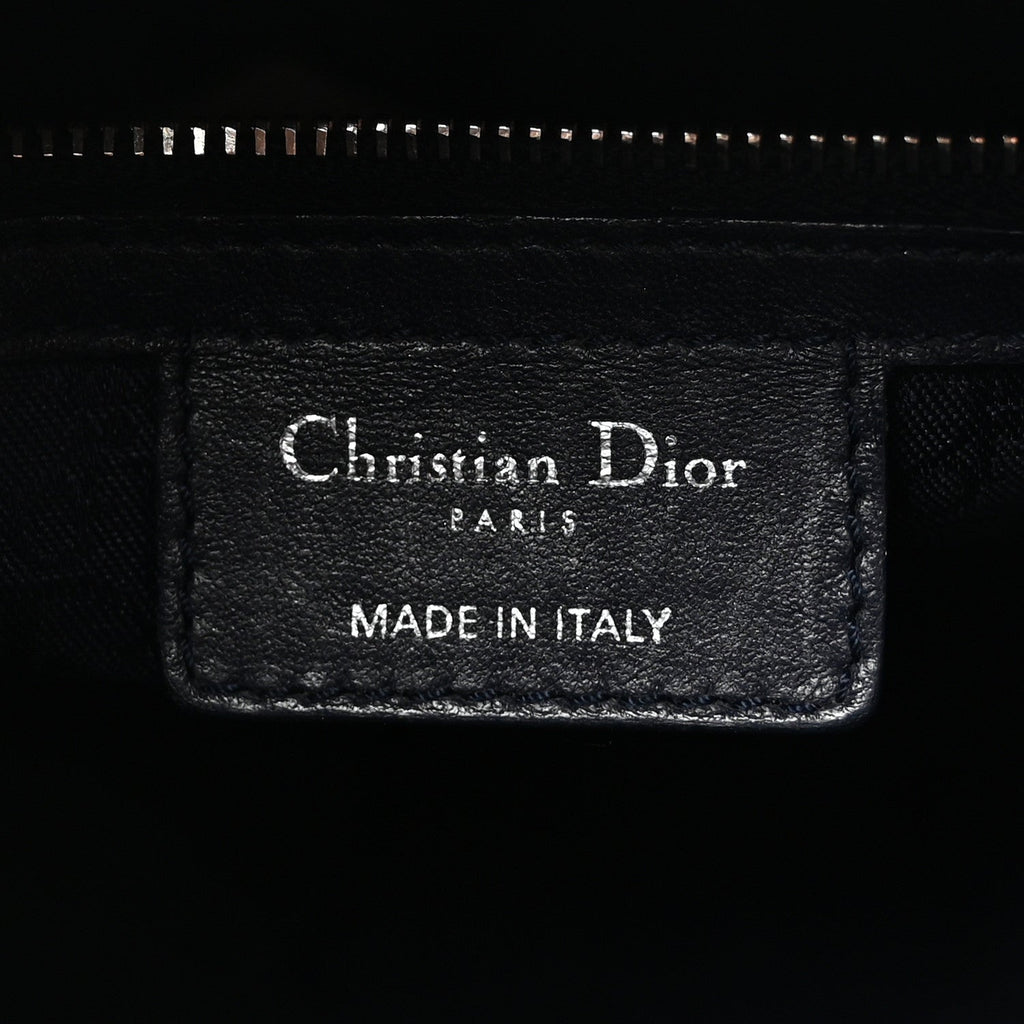 Christian Dior Lambskin Cannage Large Lady Dior Navy Blue