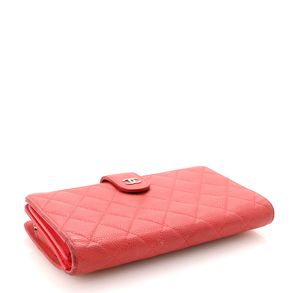 Caviar Quilted CC French Wallet Pink