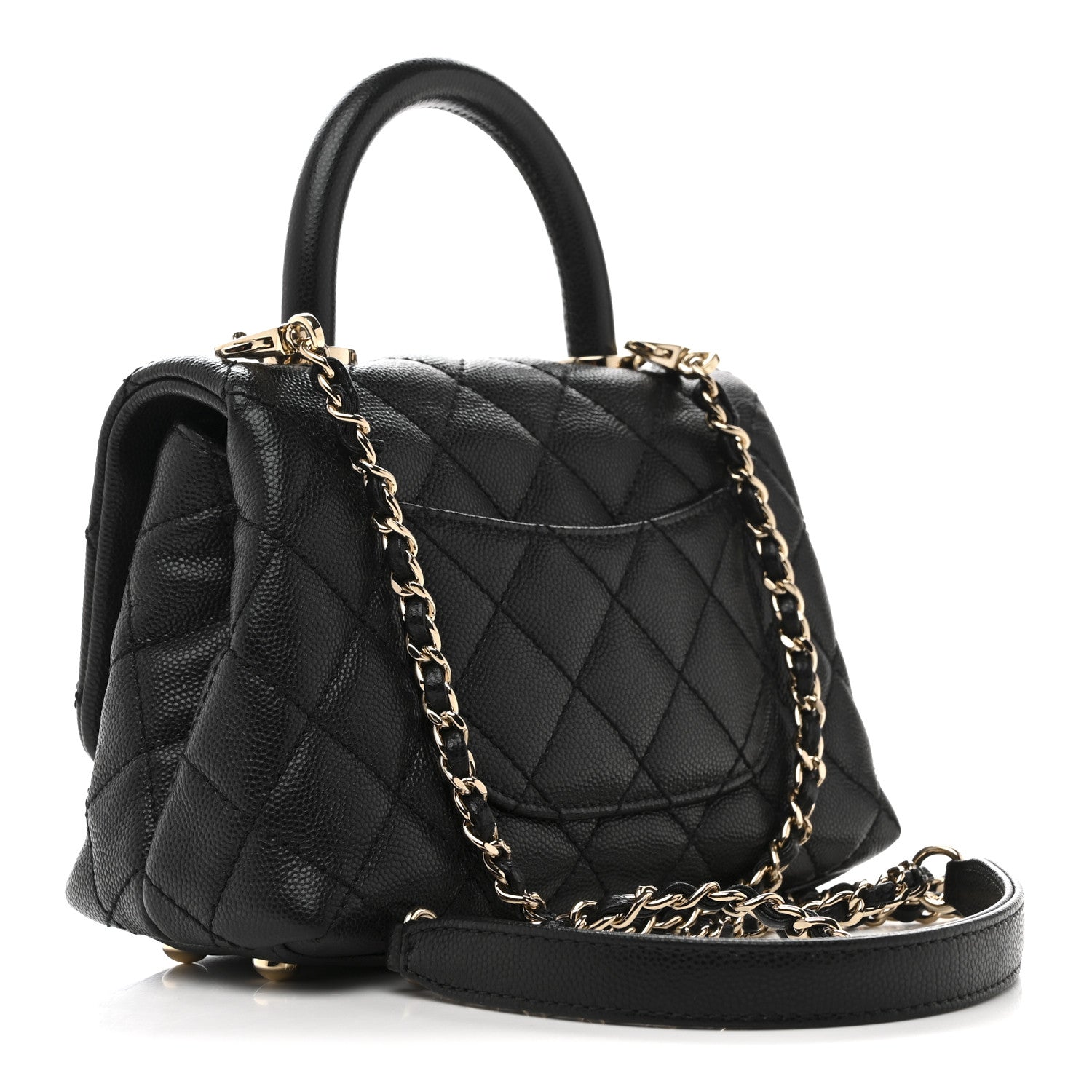 Chanel Caviar Quilted Extra Mini Coco Handle Flap Black