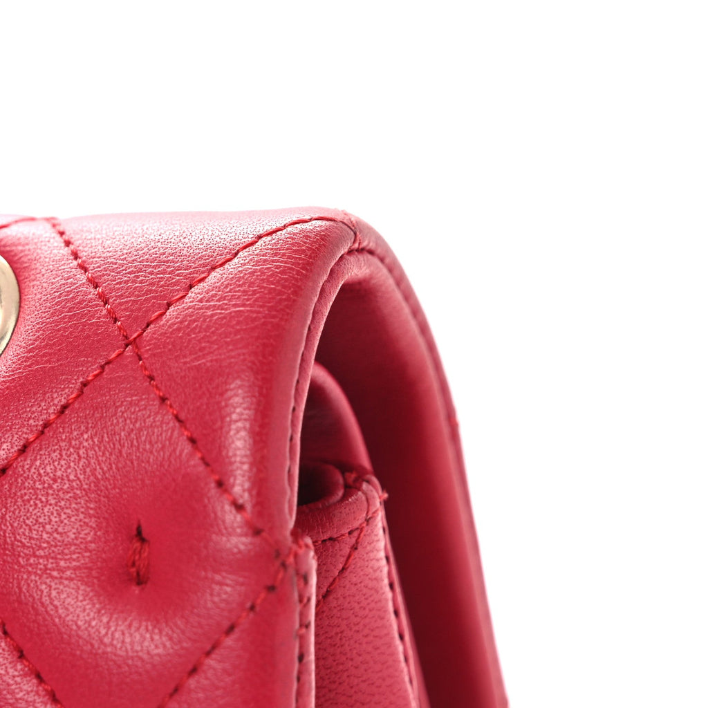 Chanel Lambskin Quilted Medium Double Flap Red