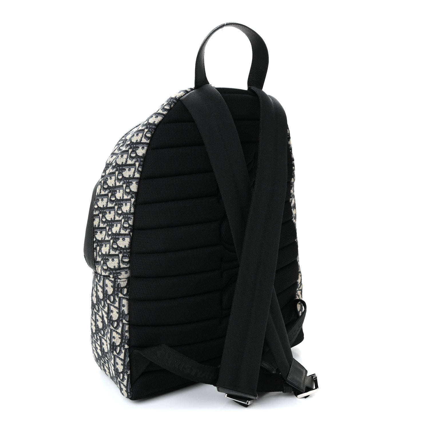 Christian Dior Oblique Calfskin Rider Backpack Beige Black