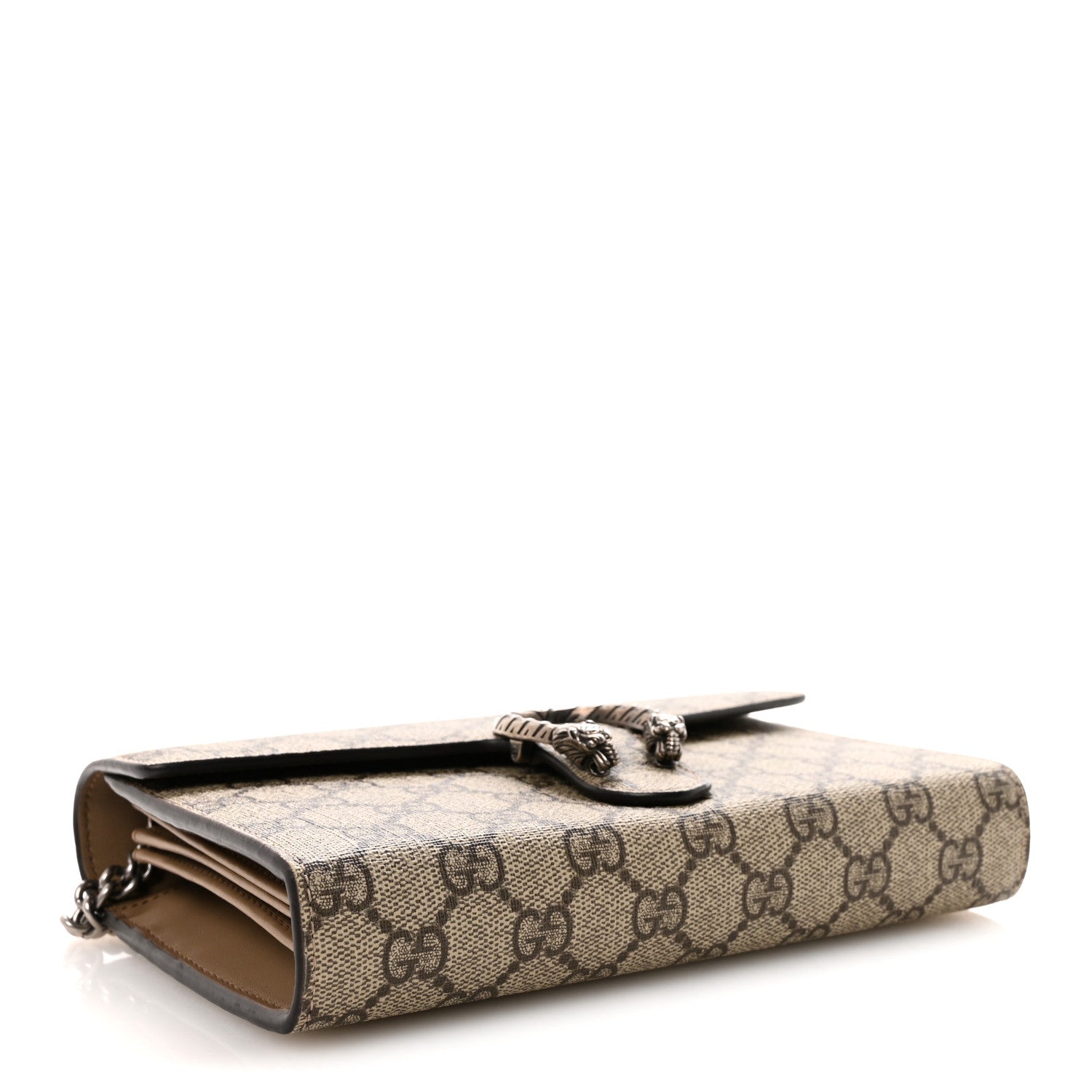 Gucci GG Supreme Monogram Mini Dionysus Chain Wallet Beige Taupe