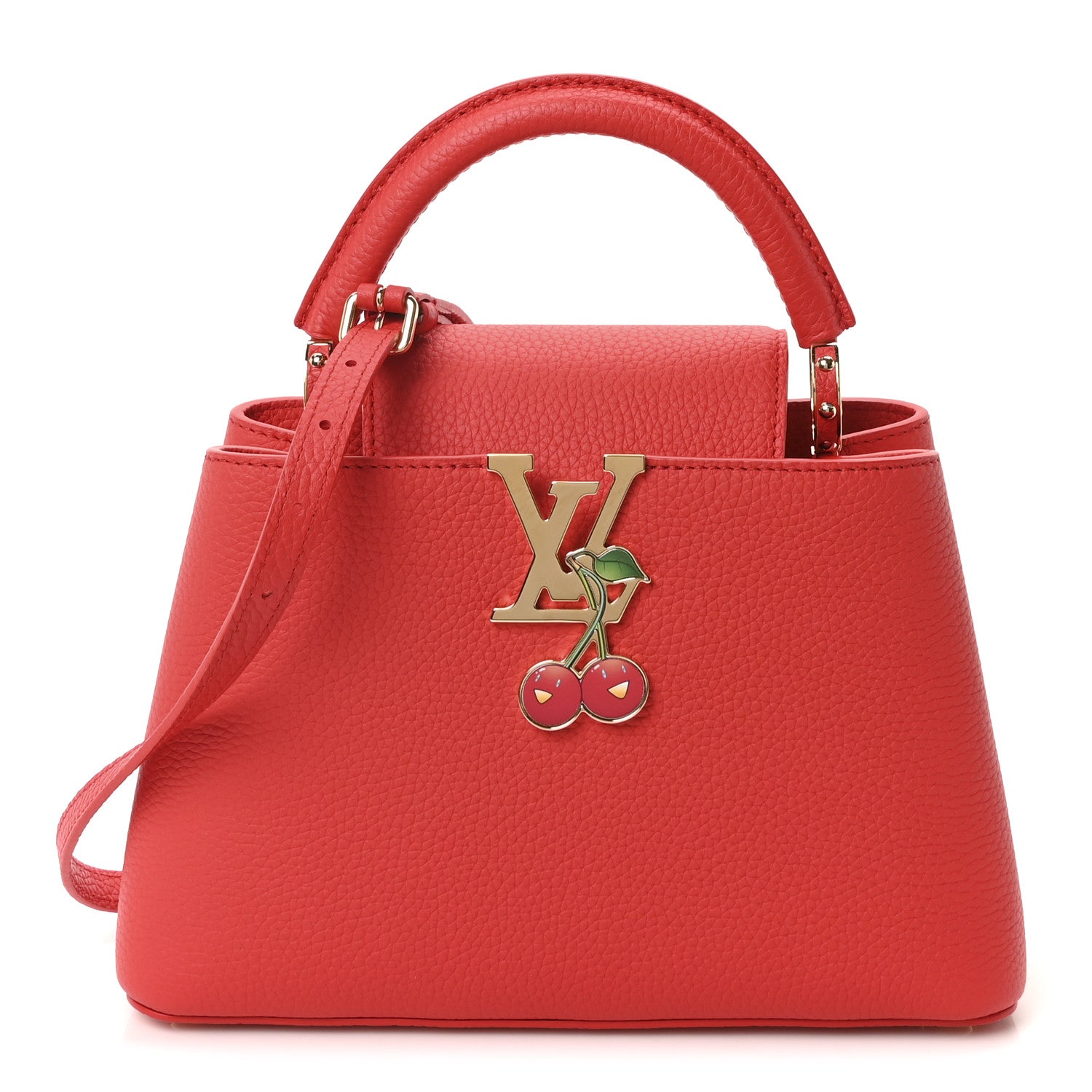 Louis Vuitton LV X TM Taurillon Cerises Capucines BB Rouge