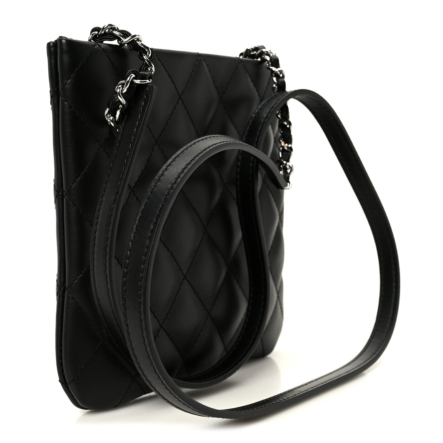 Chanel Lambskin Quilted Uniform Crossbody Bag Black