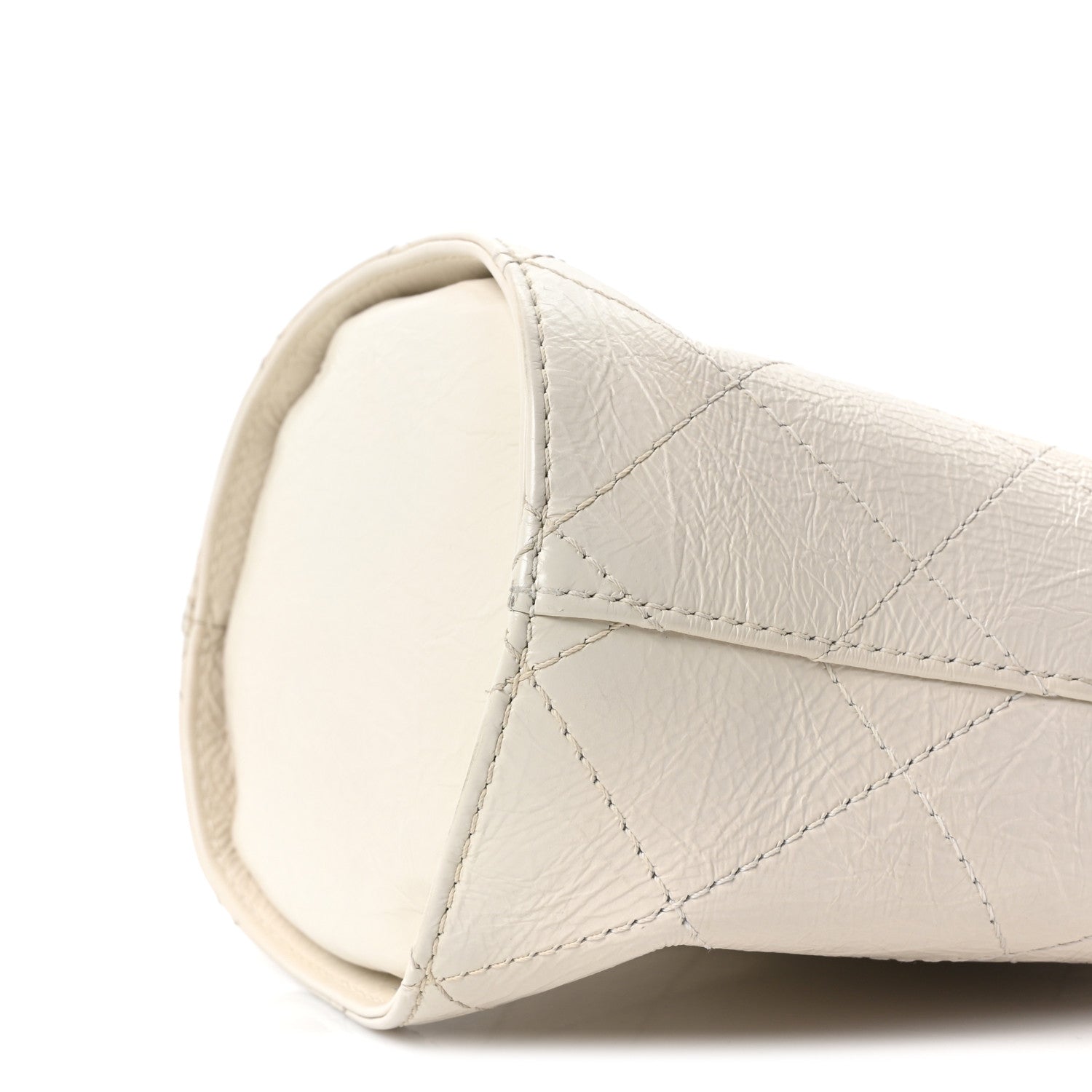Chanel Crumpled Calfskin Bucket Bag White
