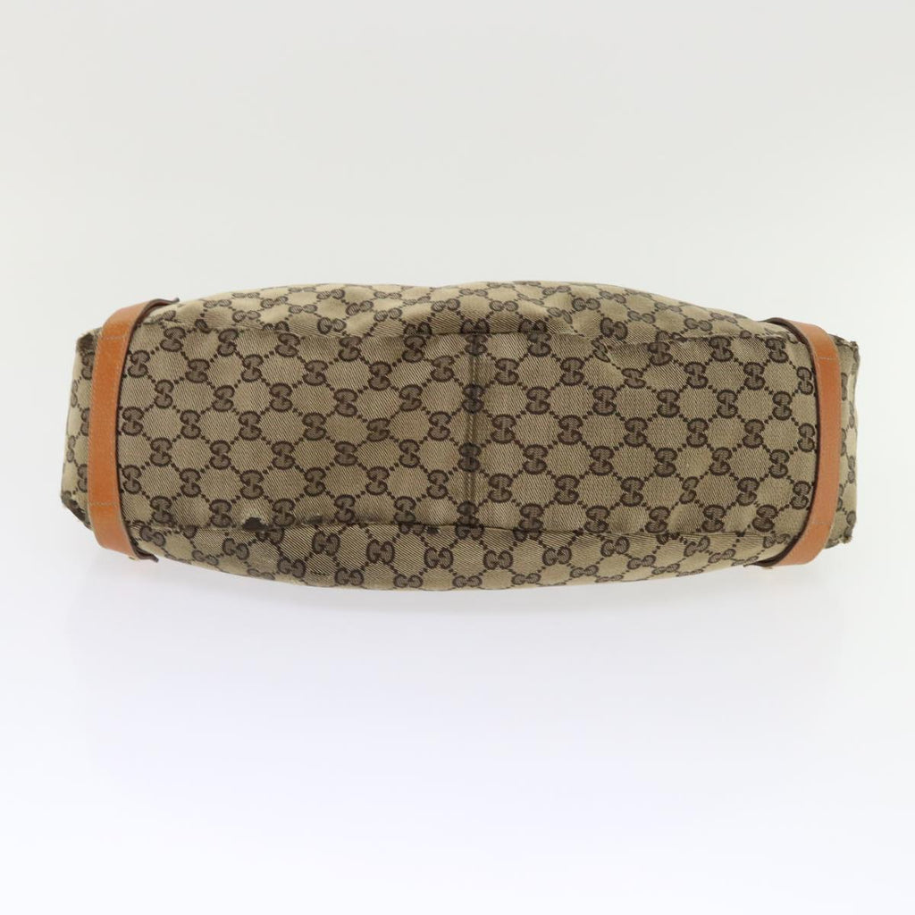 GUCCI GG Canvas Hand Bag Leather Brown  48449
