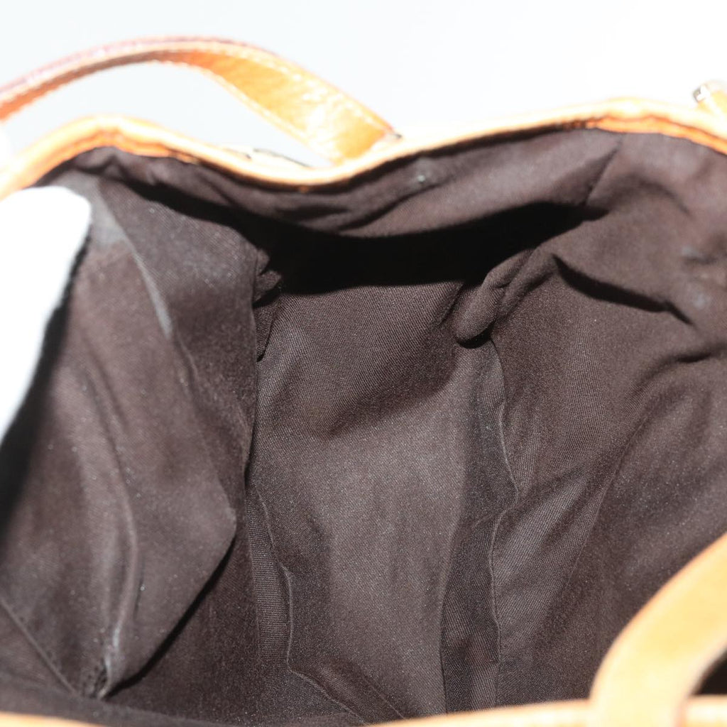 GUCCI GG Canvas Hand Bag Leather Brown  48449