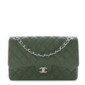 Chanel Caviar Quilted Jumbo Double Flap Green