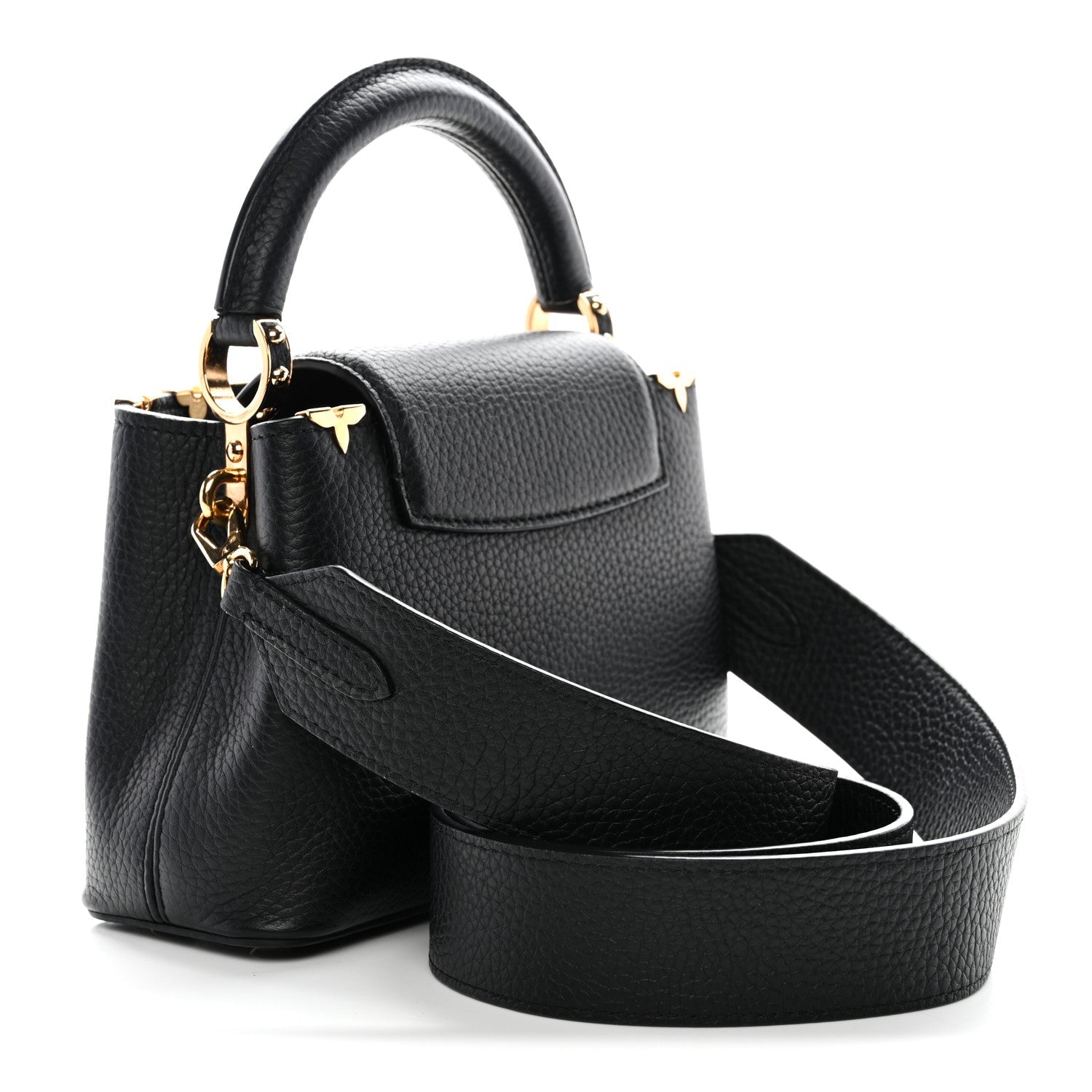 Louis Vuitton Taurillon Embellished Flower Crown Capucines Mini Black