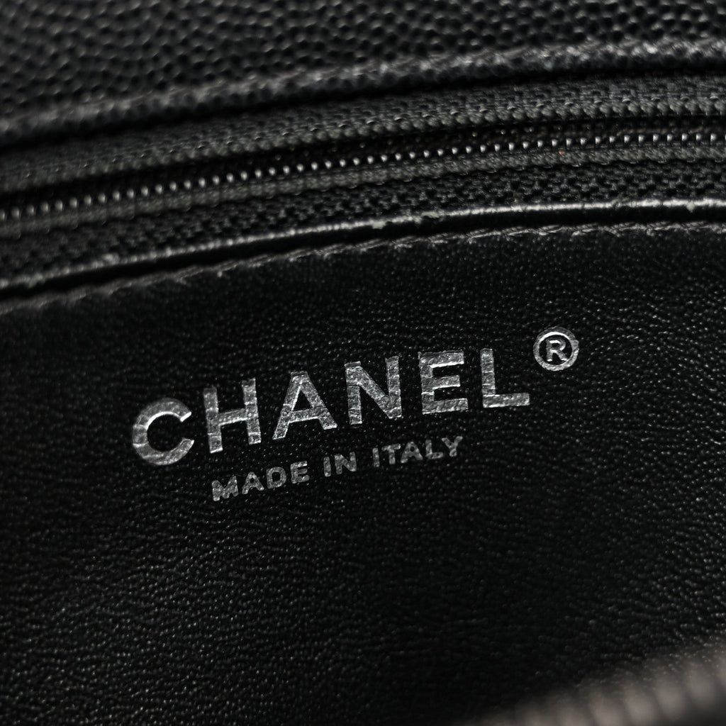 Chanel Caviar Lizard Embossed Quilted Small Coco Handle Flap Black