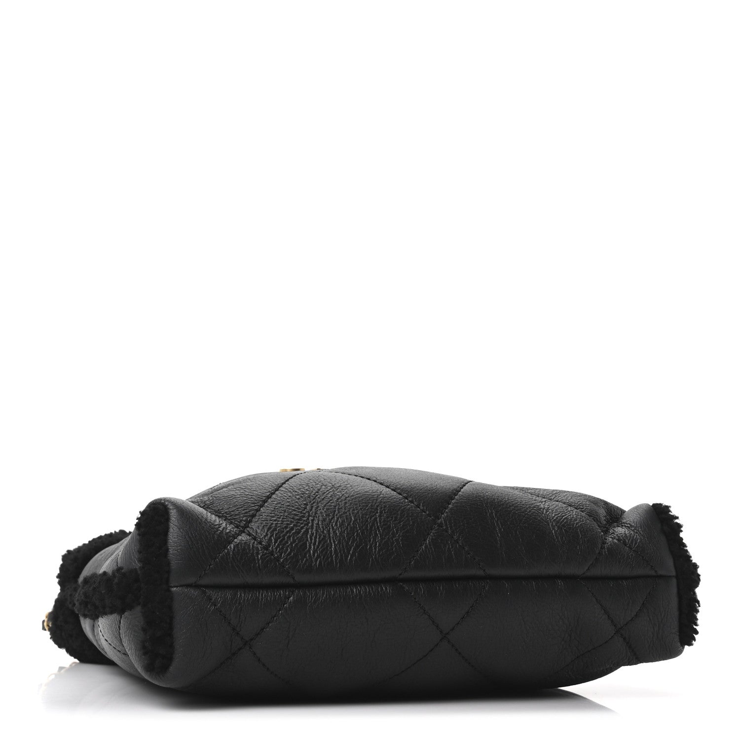 Chanel Aged Lambskin Shearling Quilted Small Chanel 22 Black