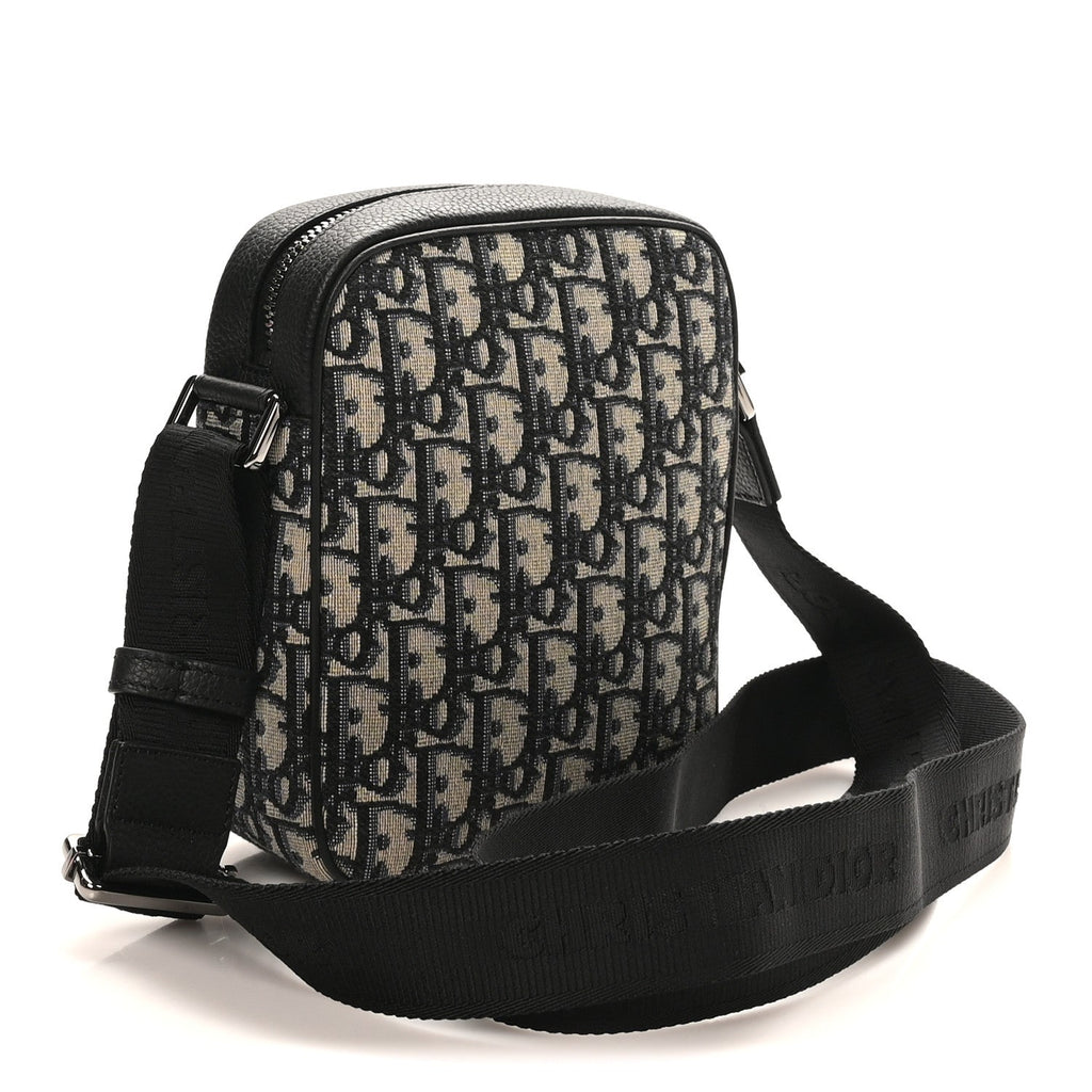 Christian Dior Oblique Messenger Pouch Beige Black