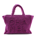 Chanel Wool Tweed Large Zipped Shopping Tote Magenta