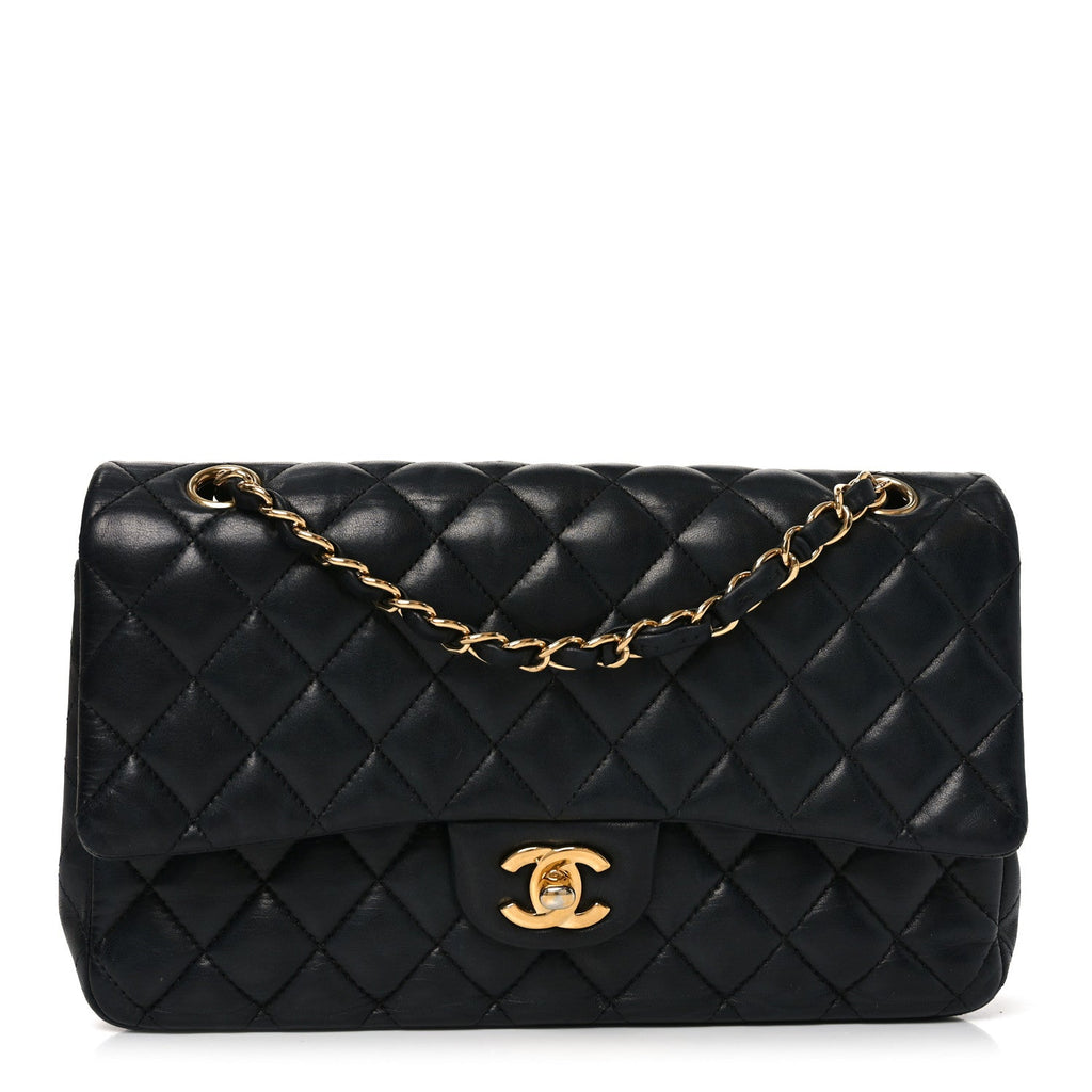 Chanel Lambskin Quilted Medium Double Flap Black