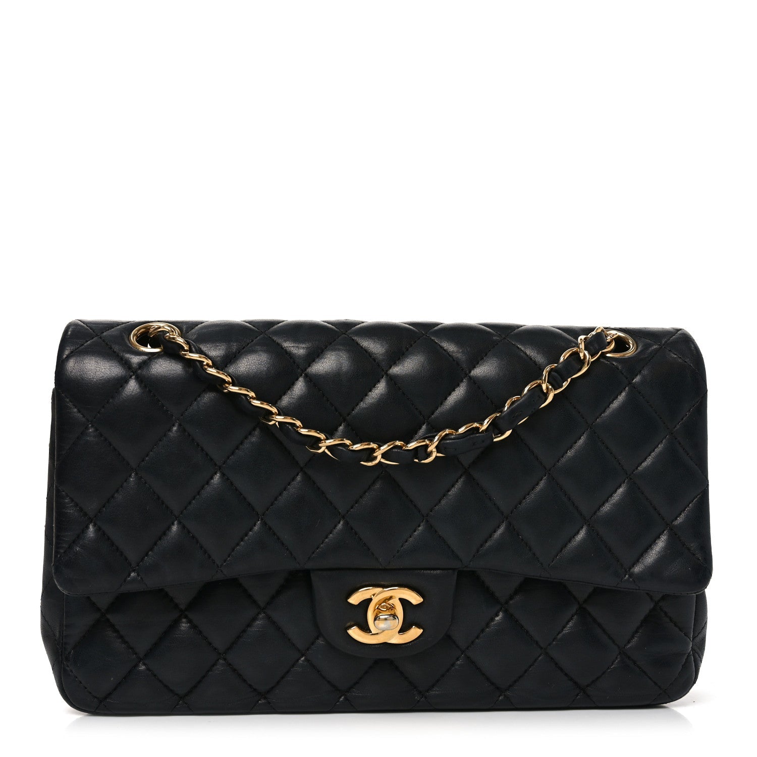 Chanel Lambskin Quilted Medium Double Flap Black