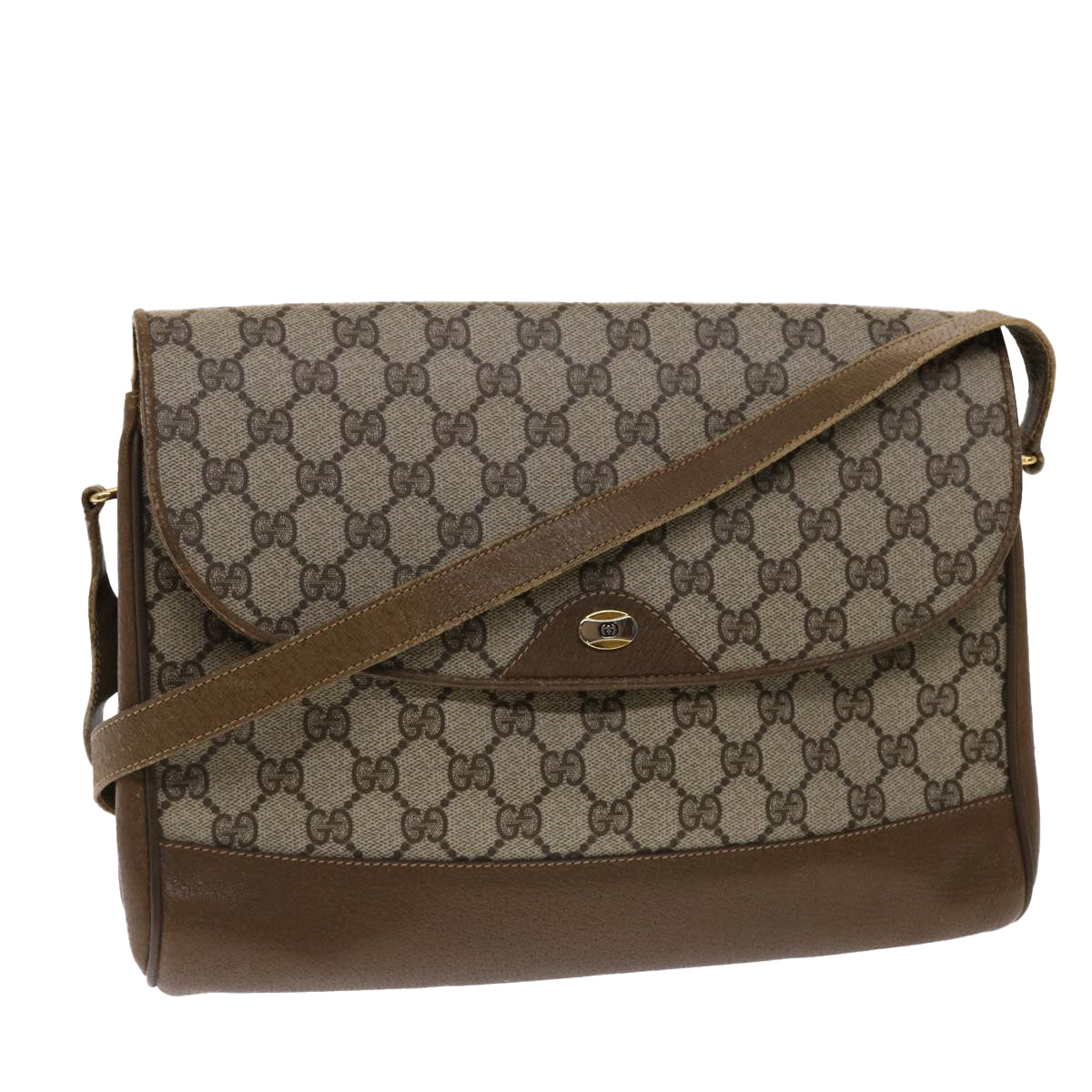 GUCCI GG Canvas Shoulder Bag PVC Leather Beige  48599