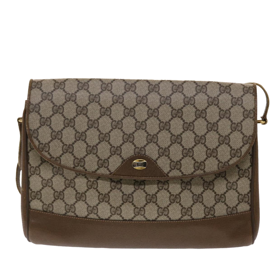 GUCCI GG Canvas Shoulder Bag PVC Leather Beige  48599