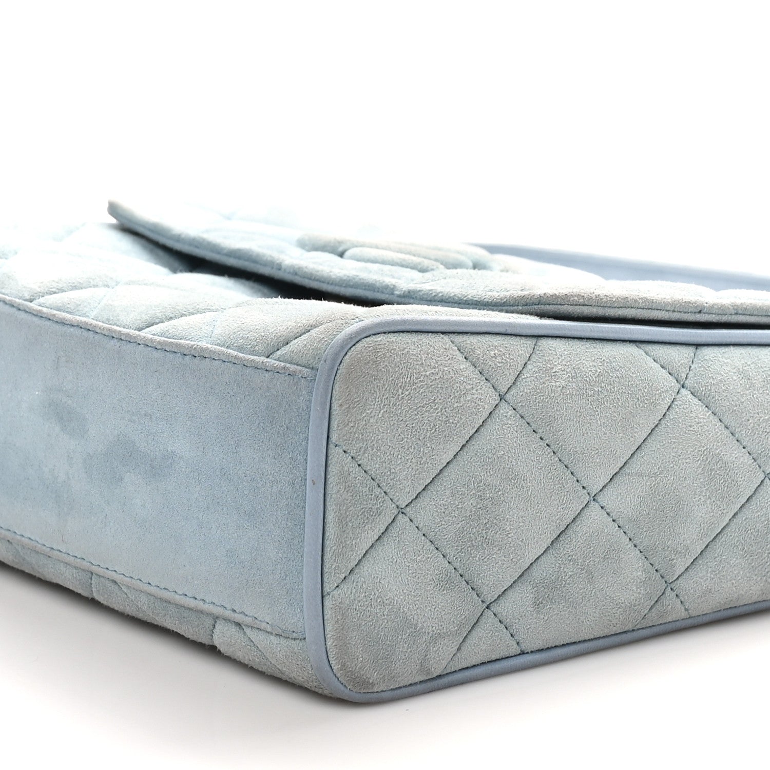 Chanel Suede Small Messenger Flap Light Blue