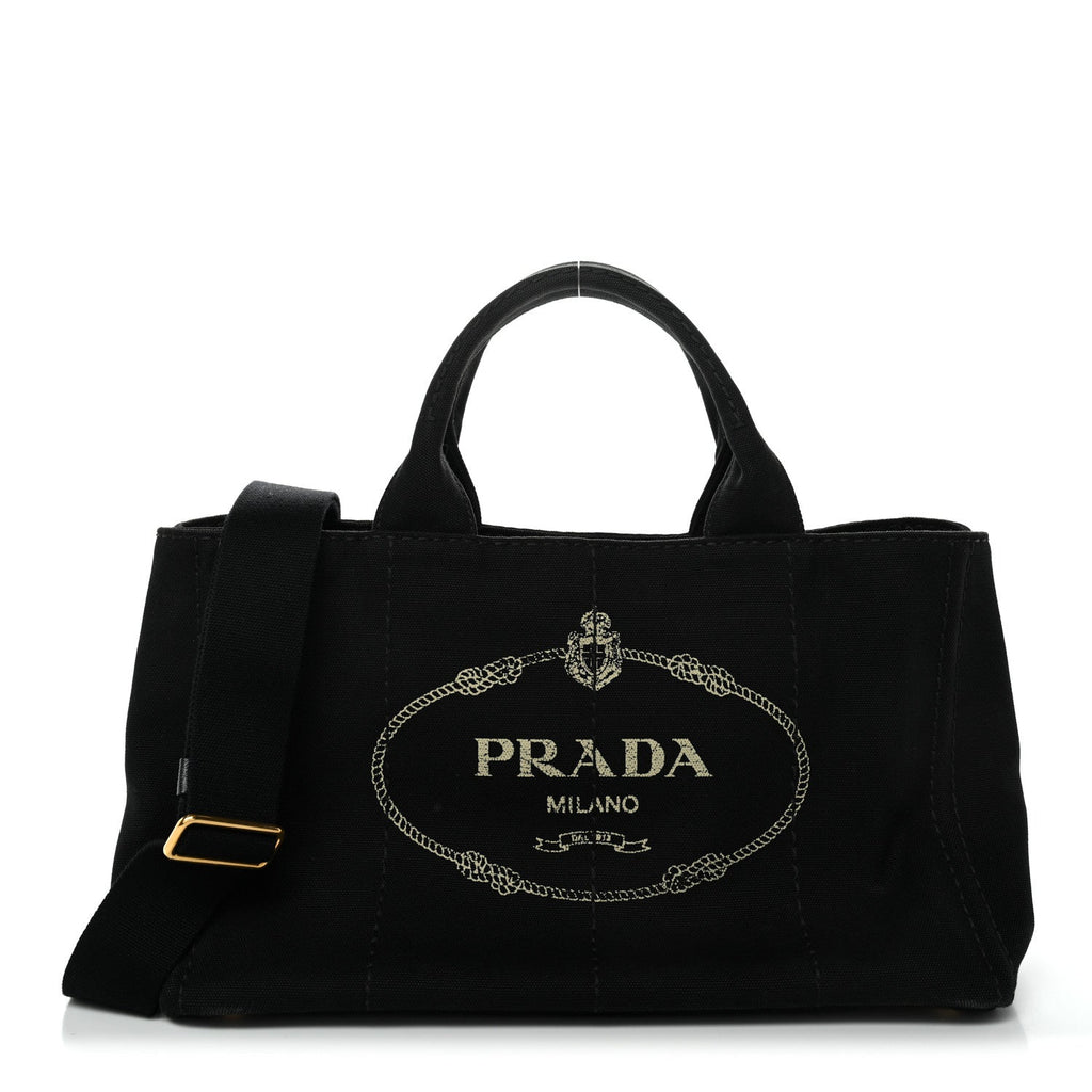 Prada Canapa Logo Tote Black