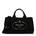 Prada Canapa Logo Tote Black