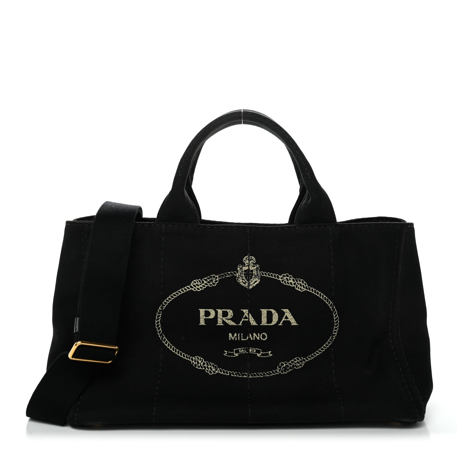 Prada Canapa Logo Tote Black