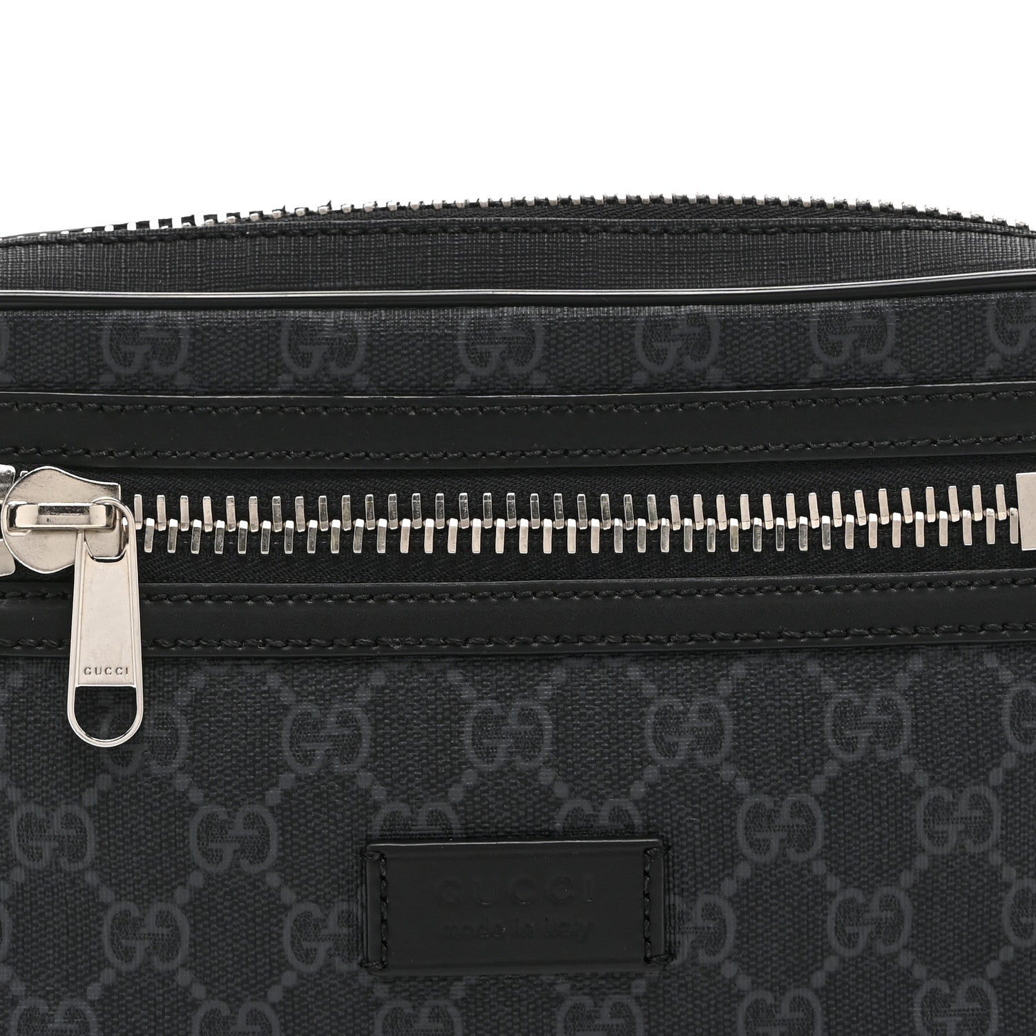 Gucci Soft GG Supreme Monogram Web Belt Bag Black Grey