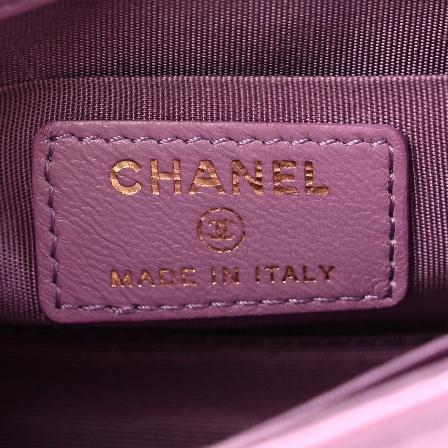 Chanel Shiny Lambskin Quilted Extra Mini Flap Purple