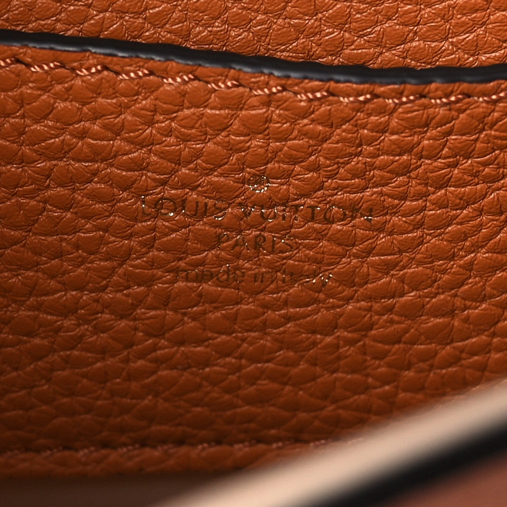 Louis Vuitton Grained Calfskin LV Pont 9 Soft MM Golden Siena