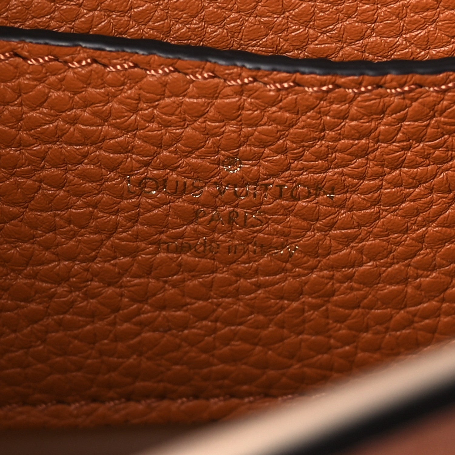 Louis Vuitton Grained Calfskin LV Pont 9 Soft MM Golden Siena