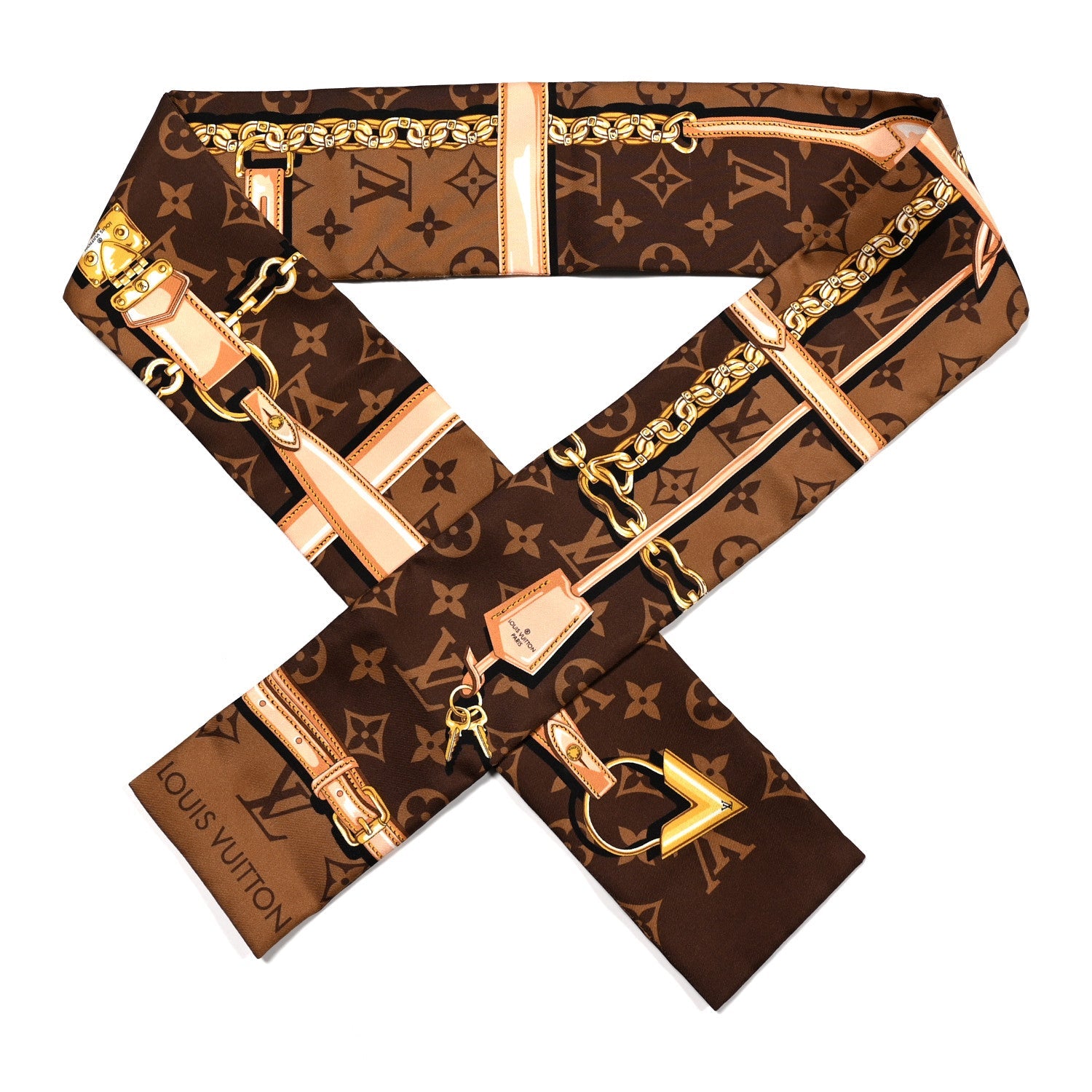Louis Vuitton Silk Monogram Confidential Bandeau Brown
