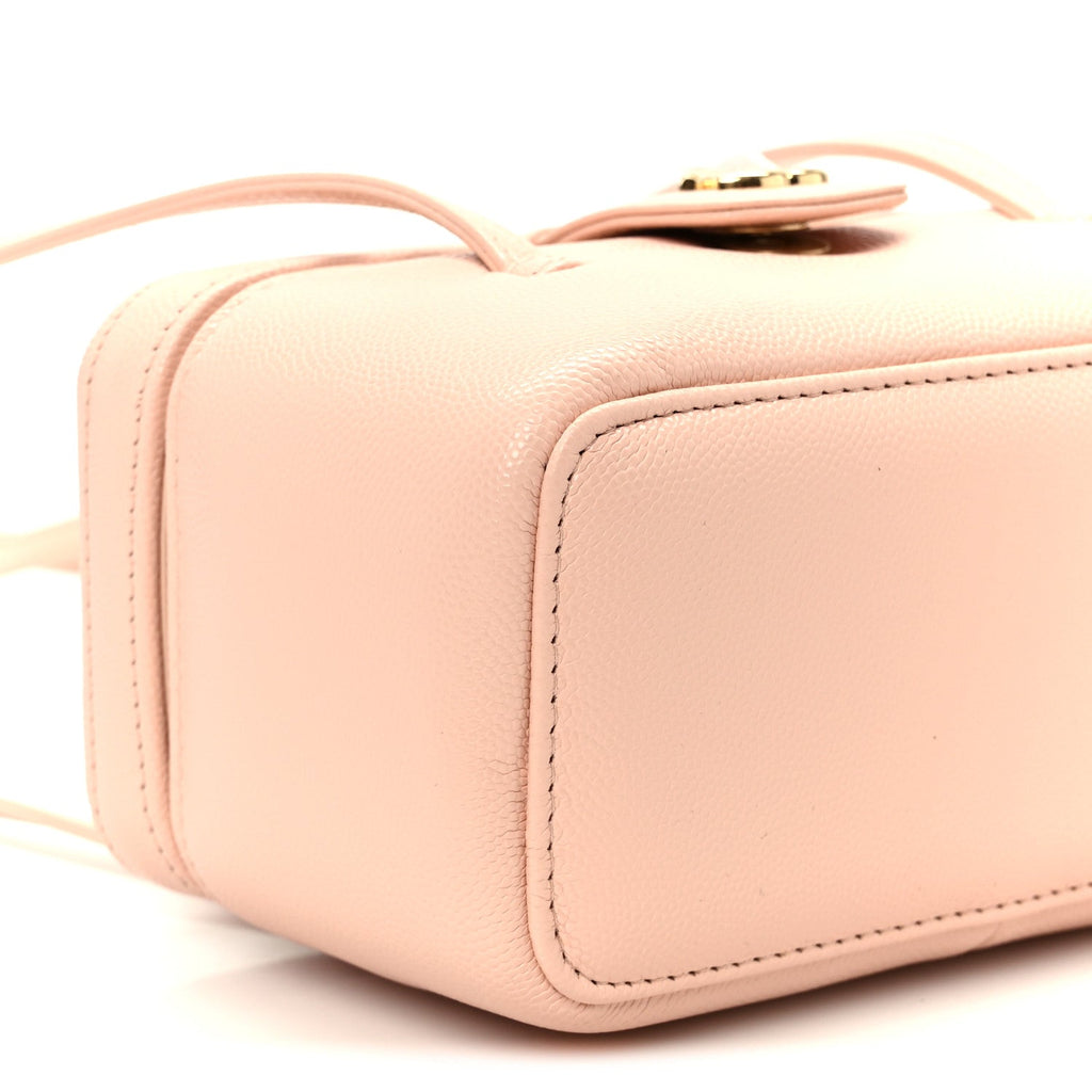 Chanel Shiny Caviar Preppy Coco Long Vanity With Strap Light Pink