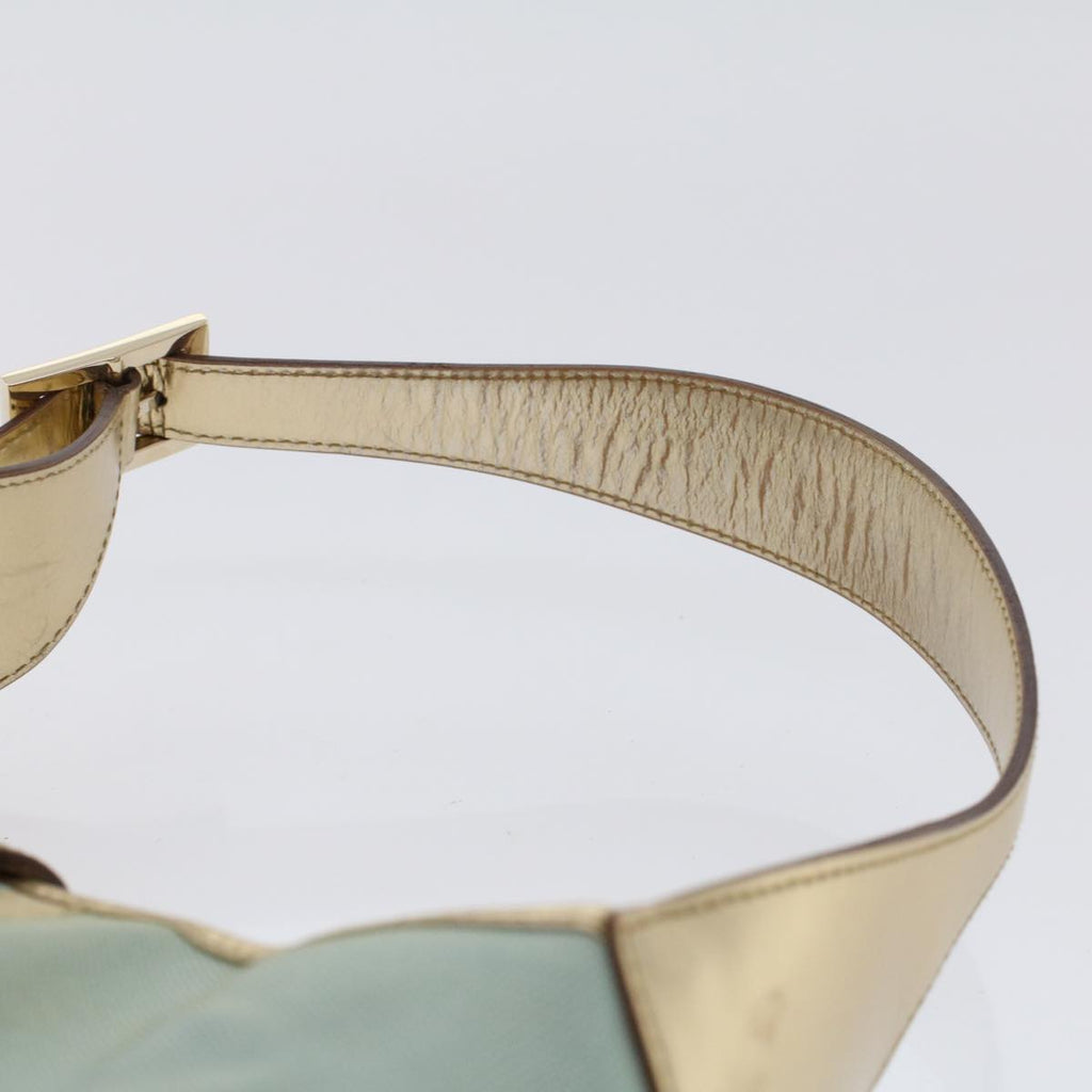 GUCCI Jackie Sherry Line Shoulder Bag Nylon Leather Light Blue Beige  48751