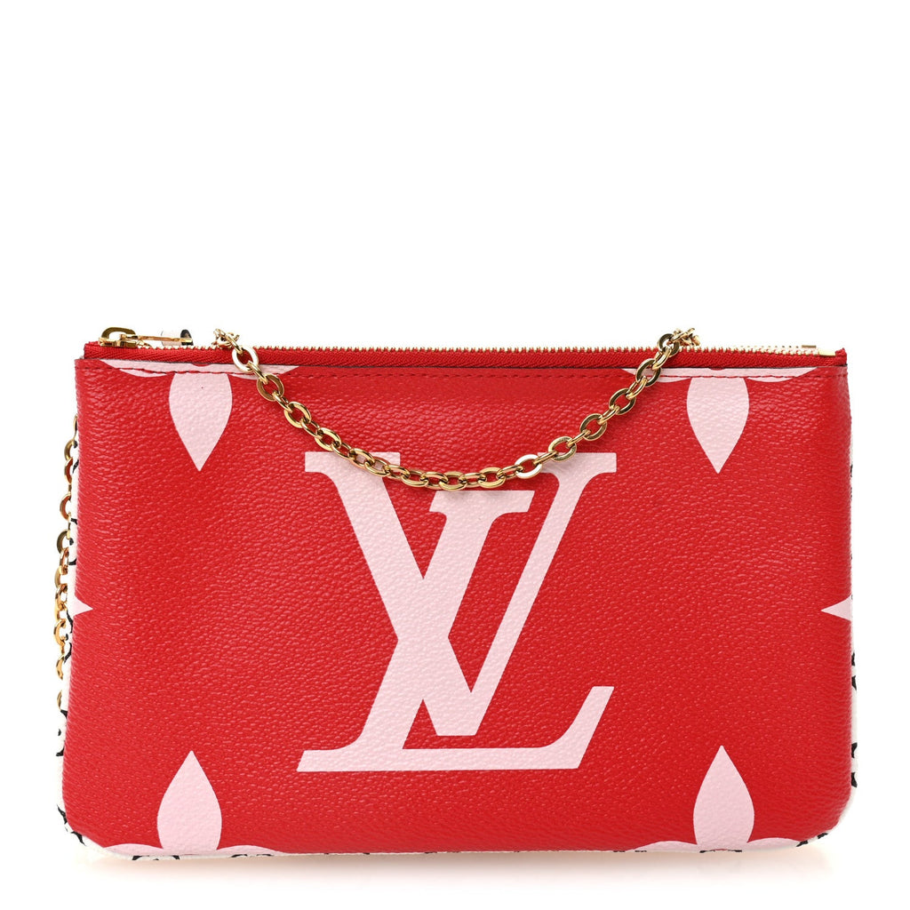 Louis Vuitton Monogram Giant Double Zip Pochette Rouge