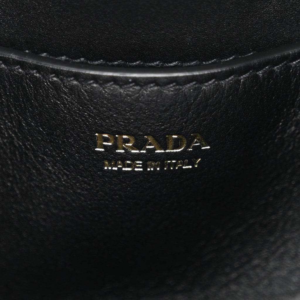 Prada Soft Calfskin Mini Darling Bucket Bag Black