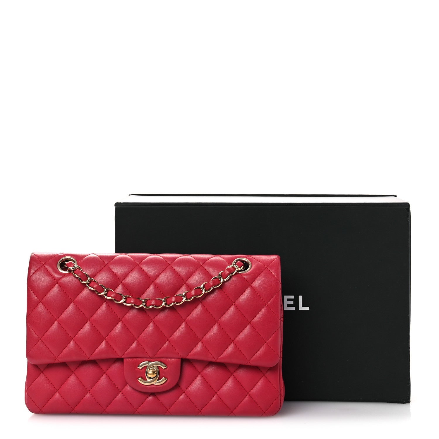 Chanel Lambskin Quilted Medium Double Flap Red