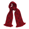 Louis Vuitton Wool Silk Logomania Scarf Rubis