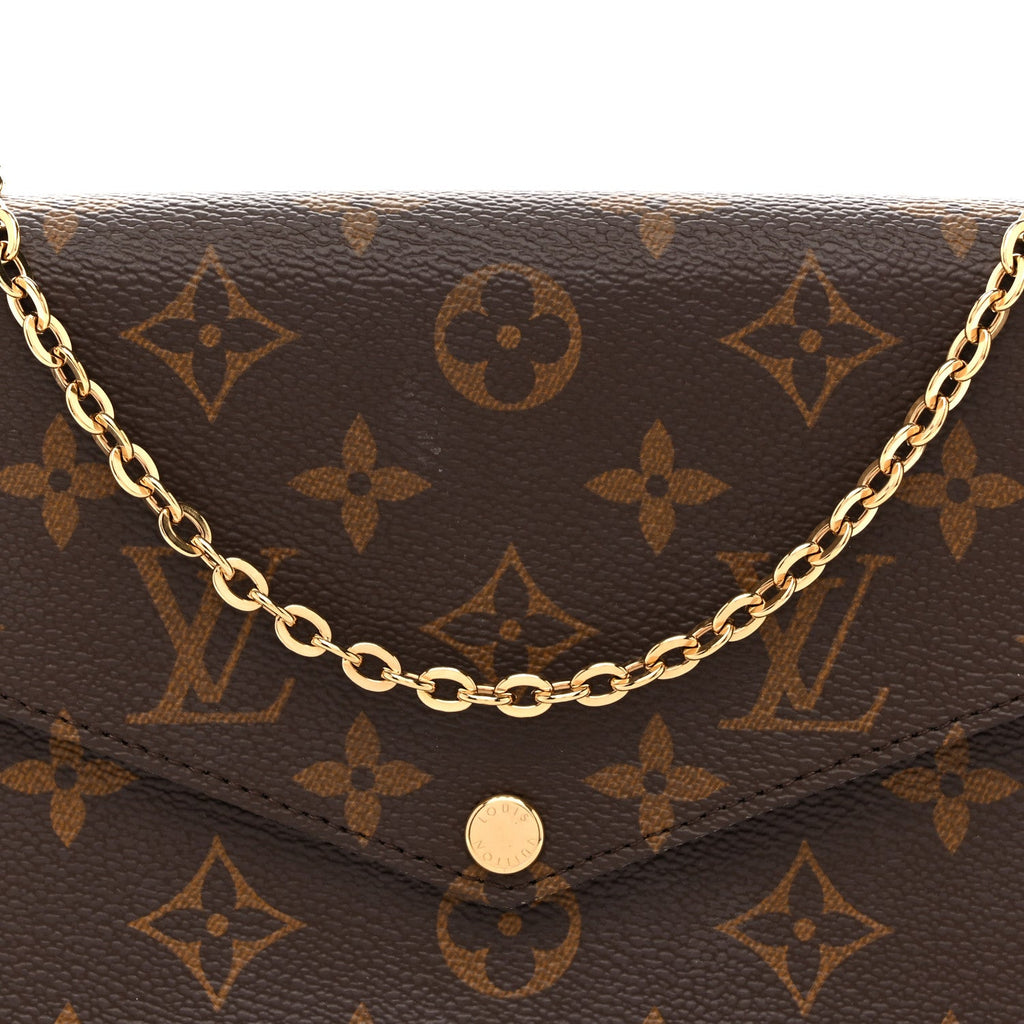 Louis Vuitton Monogram Pochette Felicie Chain Wallet Fuchsia