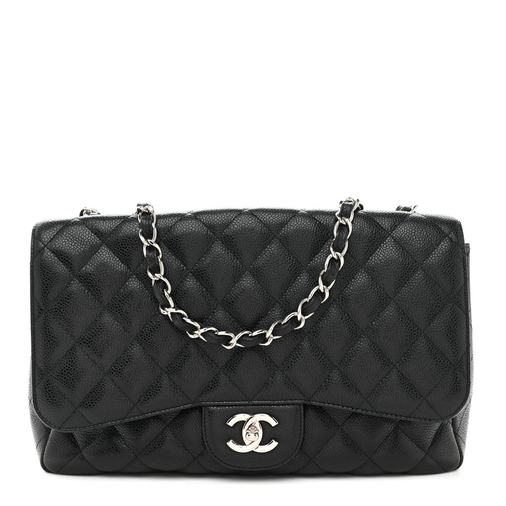 Chanel Caviar Quilted Jumbo Single Flap Black