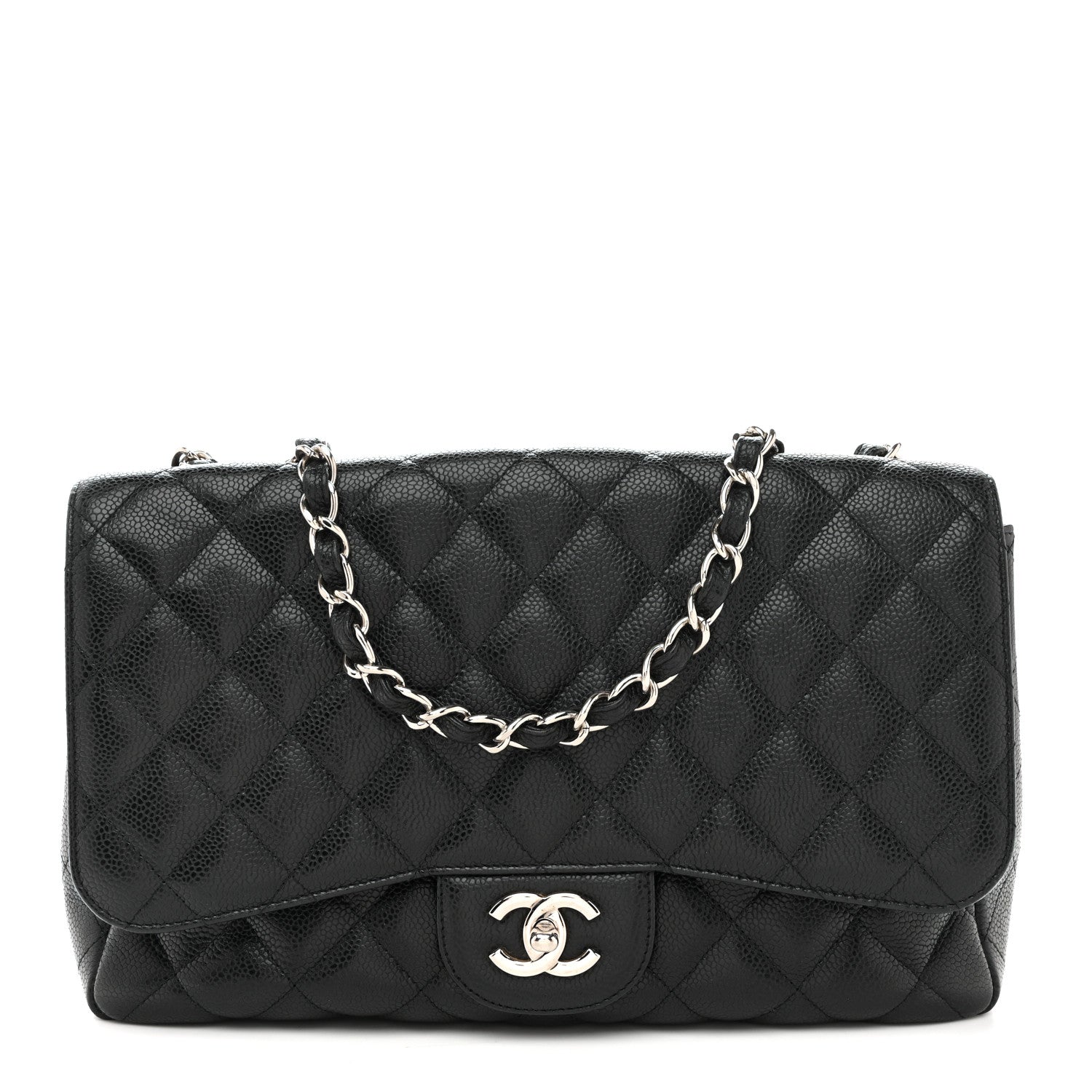 Chanel Caviar Quilted Jumbo Single Flap Black
