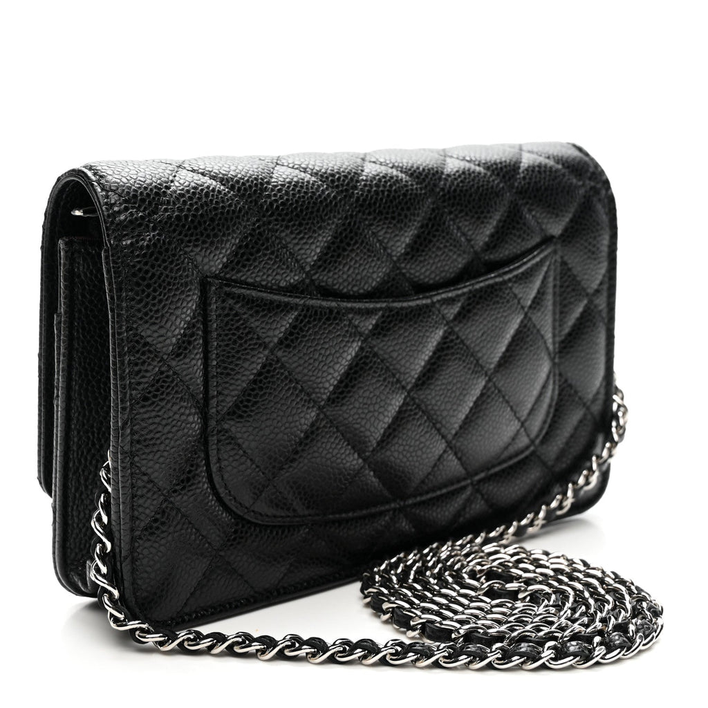Chanel Caviar Quilted Wallet on Chain WOC Black