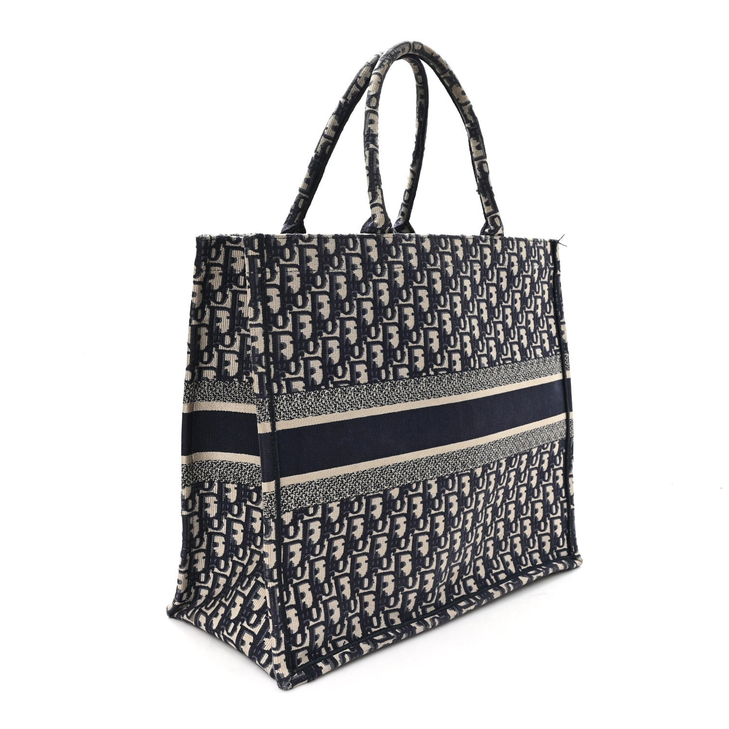 Christian Dior Oblique Large Book Tote Blue Multicolor