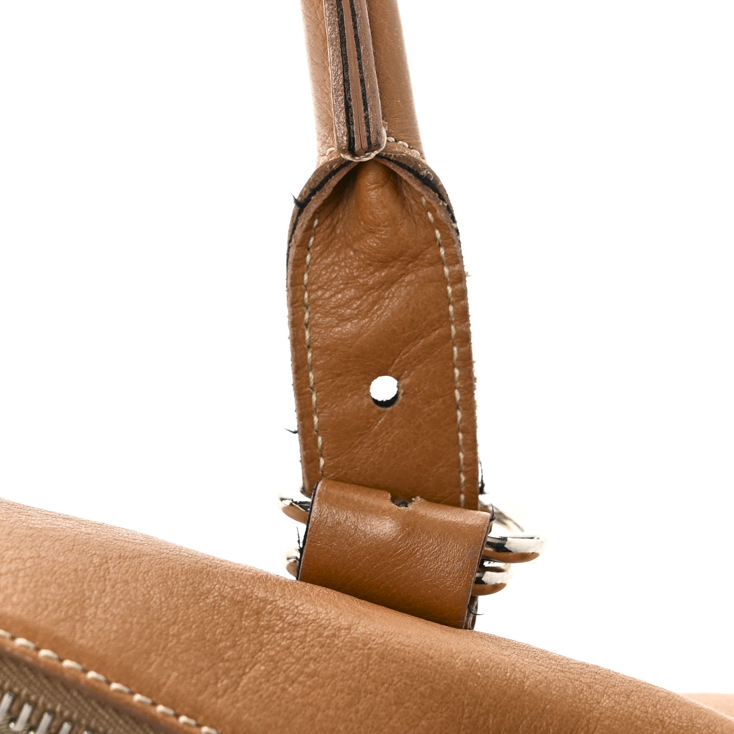 Prada Soft Calf Top Handle Satchel Brown