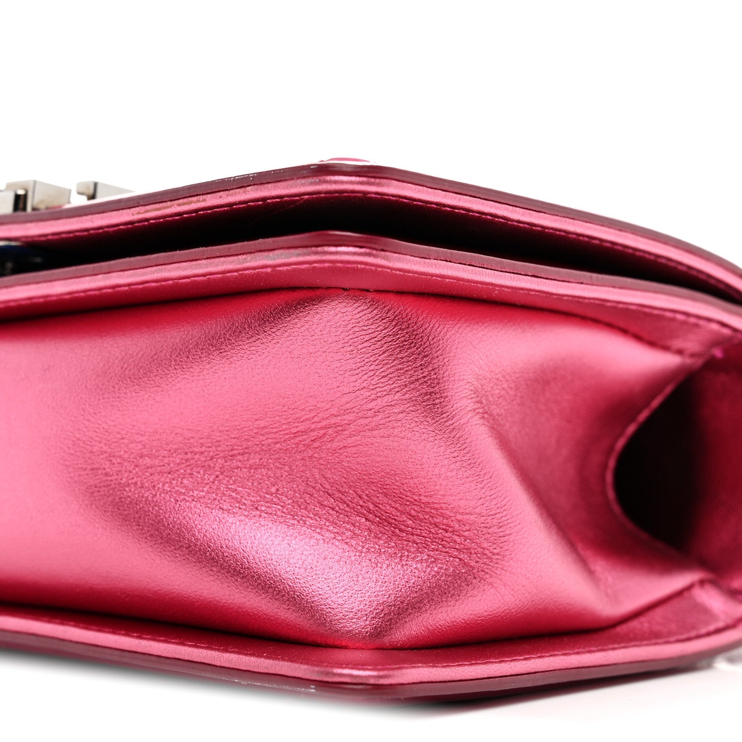 Chanel Metallic Patent Calfskin Quilted Small Boy Flap Pink